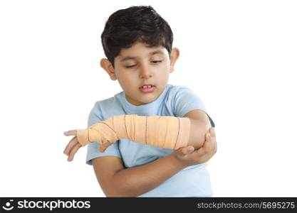 Little boy with injured arm