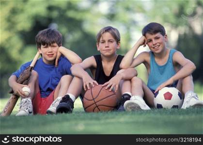 Little Boys Playing Sports