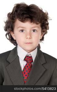 Little businessman isolated on a over white background