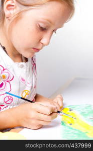 little child drawing on a white background