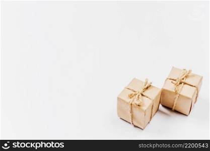 little classically wrapped gift boxes