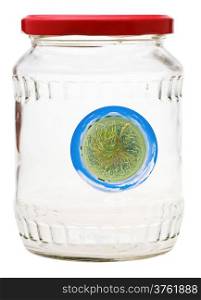 little country planet preserved in closed glass jar