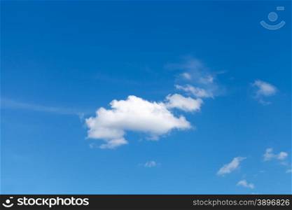 little cumulus white clouds in blue sky in summer