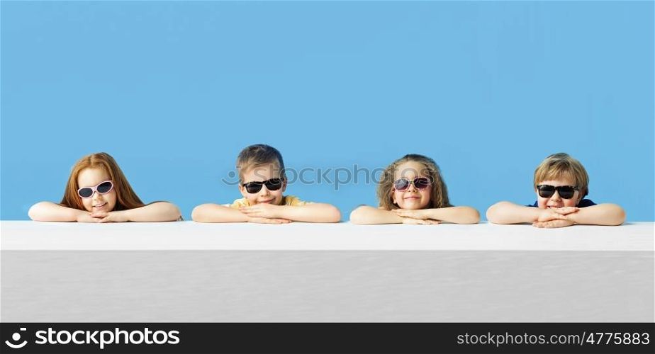 Little cute kids relaxing together