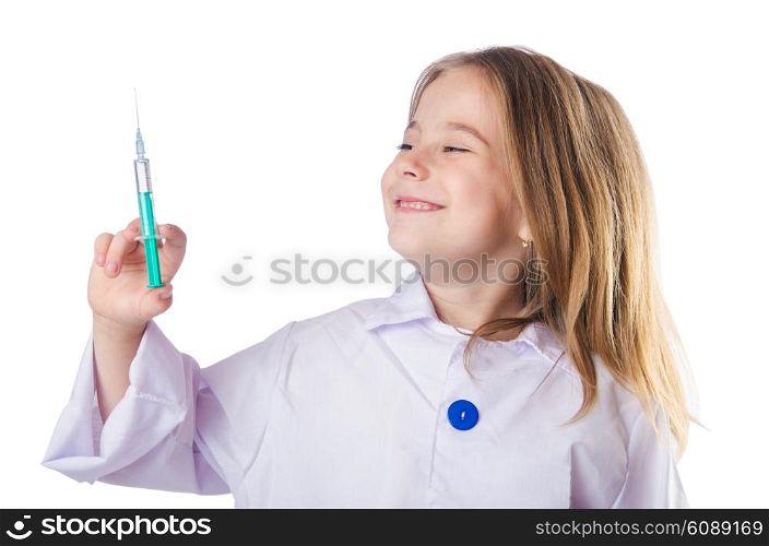 Little doctor with syringe