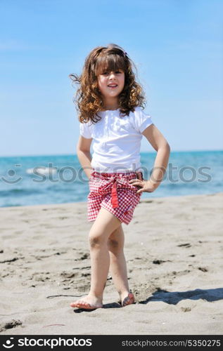 little female child portrait on beautiful beach