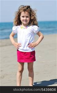 little female child portrait on beautiful beach