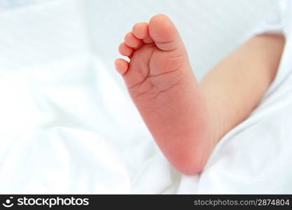 little foot of newborn baby