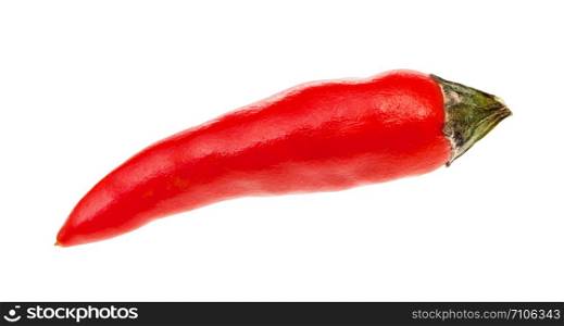 little fresh red ripe chili pepper isolated on white background