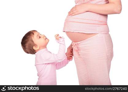 Little girl and pregnant