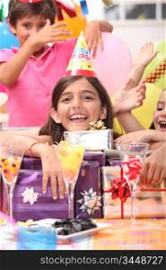 little girl at birthday party