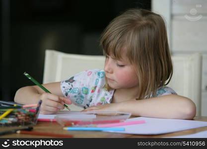 Little girl colouring