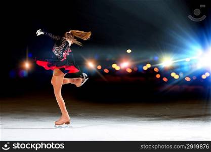 Little girl figure skating