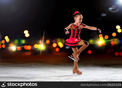 Little girl figure skating