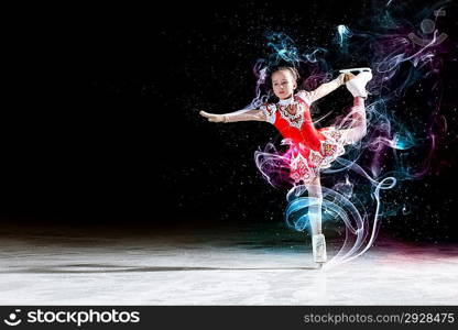 Little girl figure skating