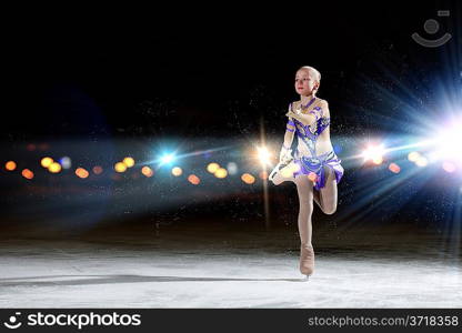 Little girl figure skating