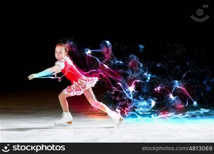 Little girl figure skating. Little girl figure skating at sports arena