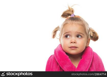 Little girl in dressing gown