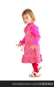 Little girl in pink dress