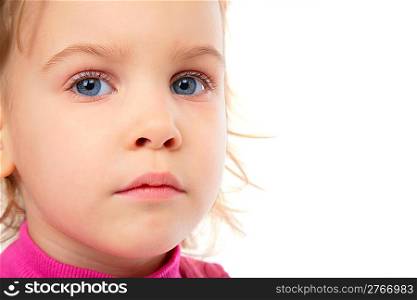 Little girl in pink dress close-up
