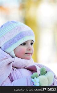 little girl in winter parka. portrait
