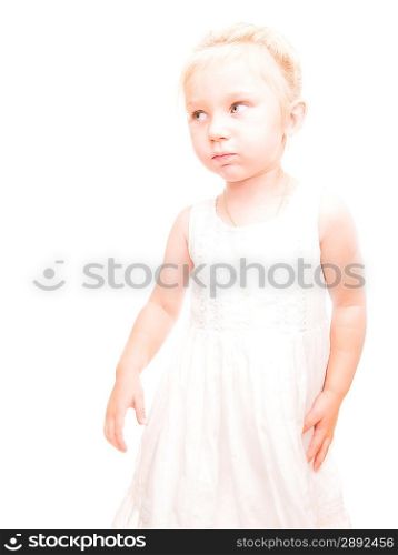 Little girl isolated on white