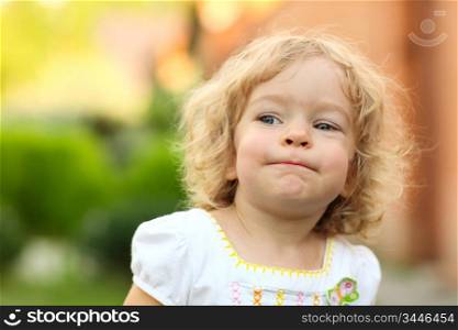 Little girl making funny faces