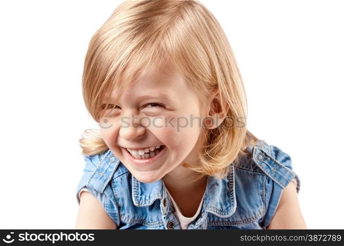 Little girl playing, laughing and having fun