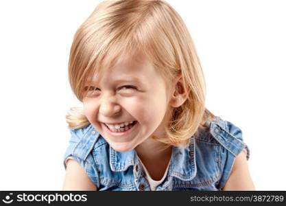 Little girl playing, laughing and having fun