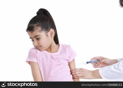 Little girl scared of getting an injection