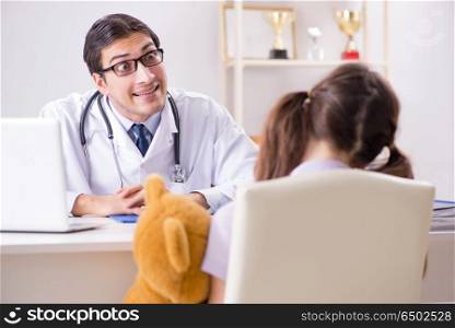 Little girl visiting doctor for regular check-up