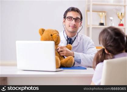 Little girl visiting doctor for regular check-up