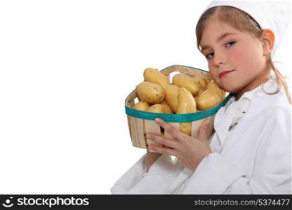 Little girl with a basket