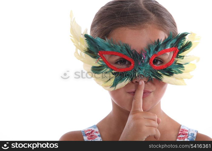 little girl with a mask