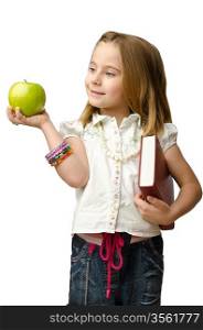 Little girl with apple