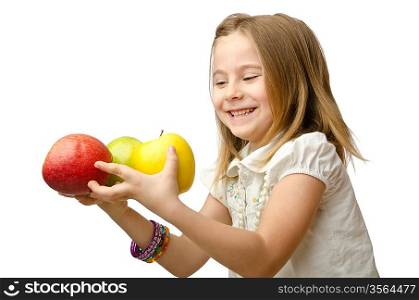 Little girl with apple