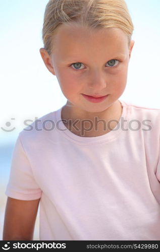 little girl with deep-blue eyes