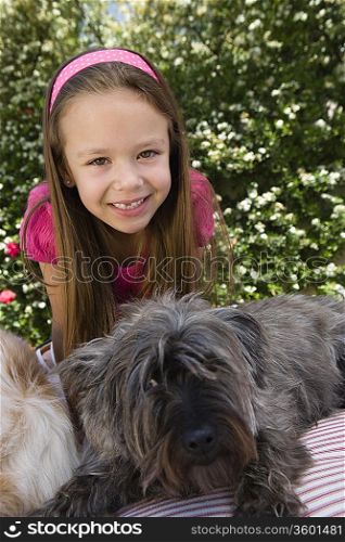 Little Girl with Pets