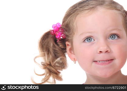 Little girl with pigtails