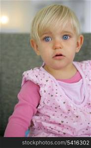 Little girl with very blue eyes