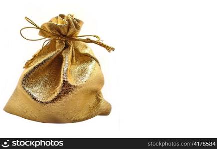 little golden gift bag for Christmas or Valentines day