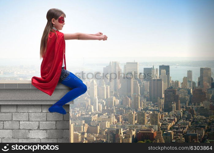 Little kid protecting the city from evil