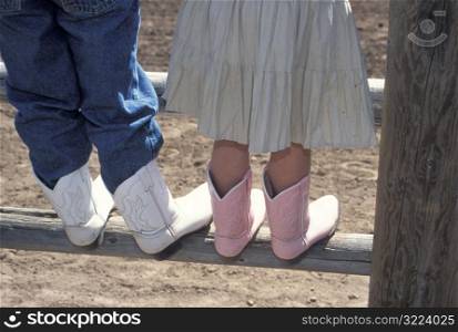 Little Kids&acute; Feet in Cowboy Boots
