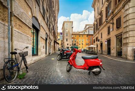 Little street in Rome near the pantheon.. Little street in Rome