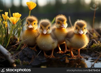 Little wild ducklings. Generative AI