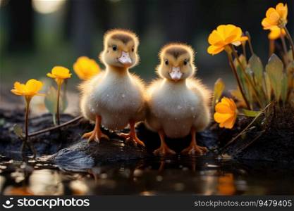 Little wild ducklings. Generative AI
