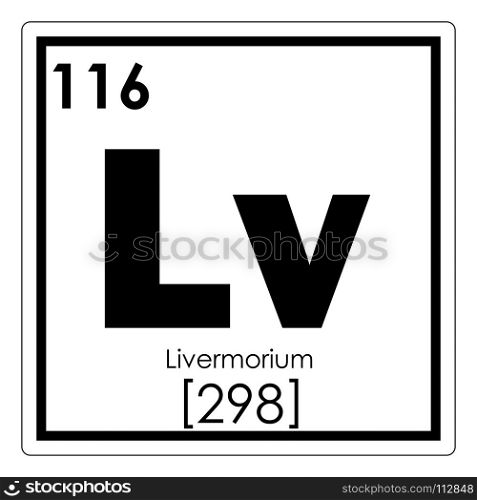 Livermorium chemical element periodic table science symbol