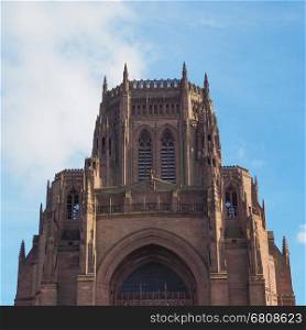 Liverpool Cathedral aka Cathedral Church of Christ or Cathedral Church of the Risen Christ on St James Mount in Liverpool, UK