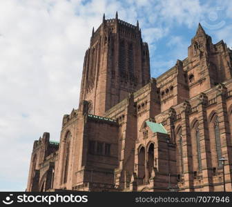 Liverpool Cathedral in Liverpool. Liverpool Cathedral aka Cathedral Church of Christ or Cathedral Church of the Risen Christ on St James Mount in Liverpool, UK