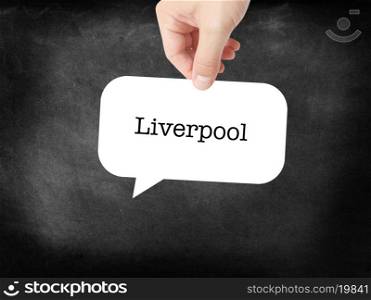 Liverpool - the city - written on a speechbubble